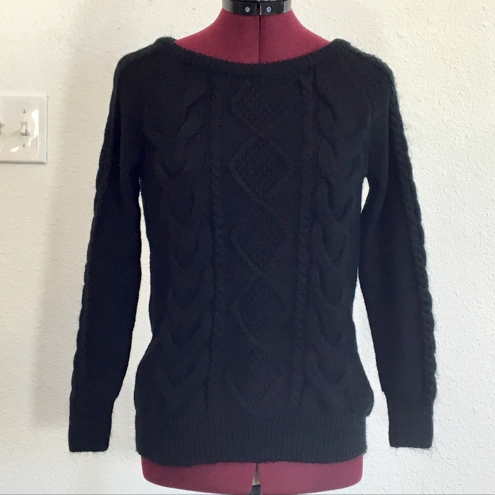 black knit sweater